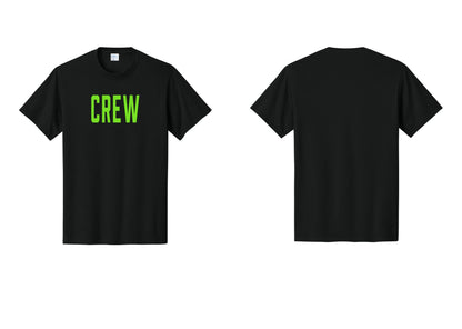 NYC Factory Crew T-Shirt, Condensed Lettering - Front Only - Black / Neon