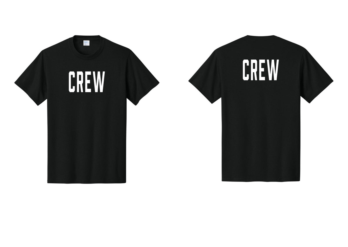 NYC Factory Crew T-Shirt, Condensed Lettering - Front + Back - Black