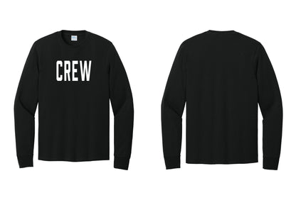 NYC Factory Crew Cotton Long Sleeve T-Shirt for Event Staff & Production Teams (Classic) - Front Only - Black