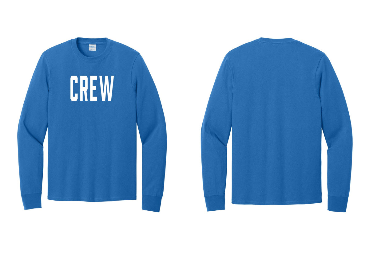 NYC Factory Crew Cotton Long Sleeve T-Shirt for Event Staff & Production Teams (Classic) - Front Only - Royal