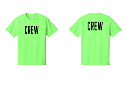 NYC Factory Crew T-Shirt for Event Staff & Production Teams (Classic) - Front + Back - Neon Green