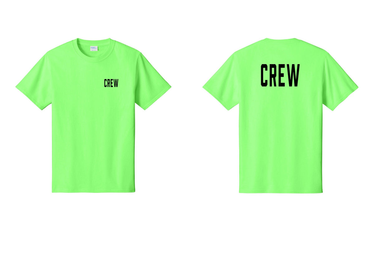 NYC Factory Crew T-Shirt, Condensed Lettering - Chest + Back - Neon Green