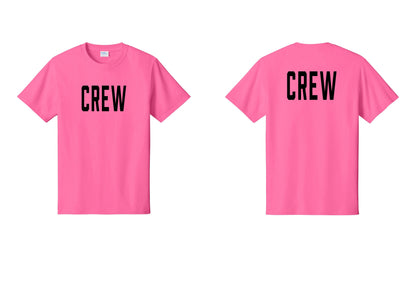 NYC Factory Crew T-Shirt for Event Staff & Production Teams (Classic) - Front + Back - Neon Pink