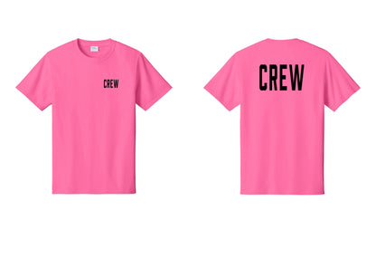 NYC Factory Crew T-Shirt for Event Staff & Production Teams (Classic) - Chest + Back - Neon Pink