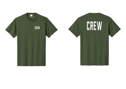 NYC Factory Crew T-Shirt for Event Staff & Production Teams (Classic) - Chest + Back - Olive