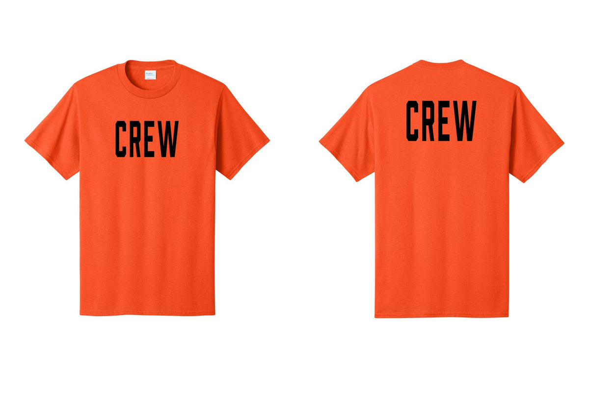 NYC Factory Crew T-Shirt for Event Staff & Production Teams (Classic) - Front + Back - Orange