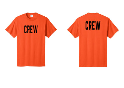 NYC Factory Crew T-Shirt for Event Staff & Production Teams (Classic) - Front + Back - Orange
