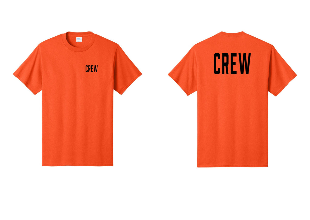 NYC Factory Crew T-Shirt for Event Staff & Production Teams (Classic) - Chest + Back - Orange