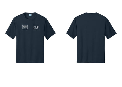 NYC Factory Custom Work Crew Uniform Performance Tee with Your Logo (Classic) - CREW + Your Logo - Navy