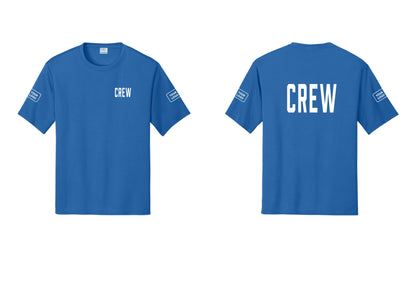NYC Factory Custom Work Crew Uniform Performance Tee with Your Logo (Classic) - Chest + Back + Your Logo Sleeves - Royal