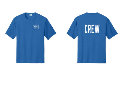 NYC Factory Custom Work Crew Uniform Performance Tee with Your Logo (Classic) - Your Logo + Back - Royal