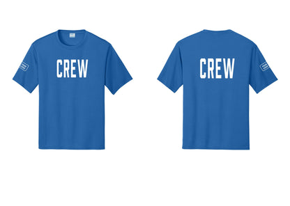 NYC Factory Custom Work Crew Uniform Performance Tee with Your Logo (Classic) - Front + Back + Your Logo Sleeve - Royal