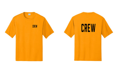 NYC Factory Crew Performance T-Shirt for Event Staff & Production Teams (Classic) - Chest + Back - Gold