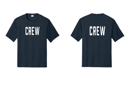 NYC Factory Crew Performance T-Shirt for Event Staff & Production Teams (Classic) - Front + Back - Navy