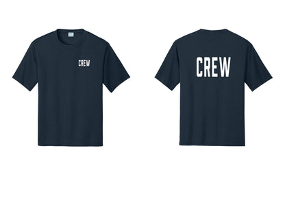 NYC Factory Crew Performance T-Shirt for Event Staff & Production Teams (Classic) - Chest + Back - Navy