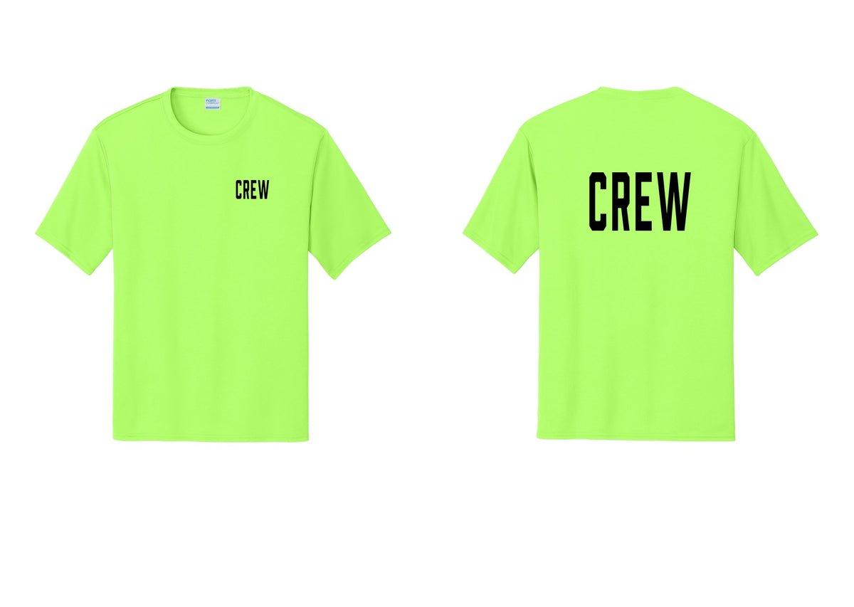 NYC Factory Crew Performance T-Shirt for Event Staff & Production Teams (Classic) - Chest + Back - Neon Green