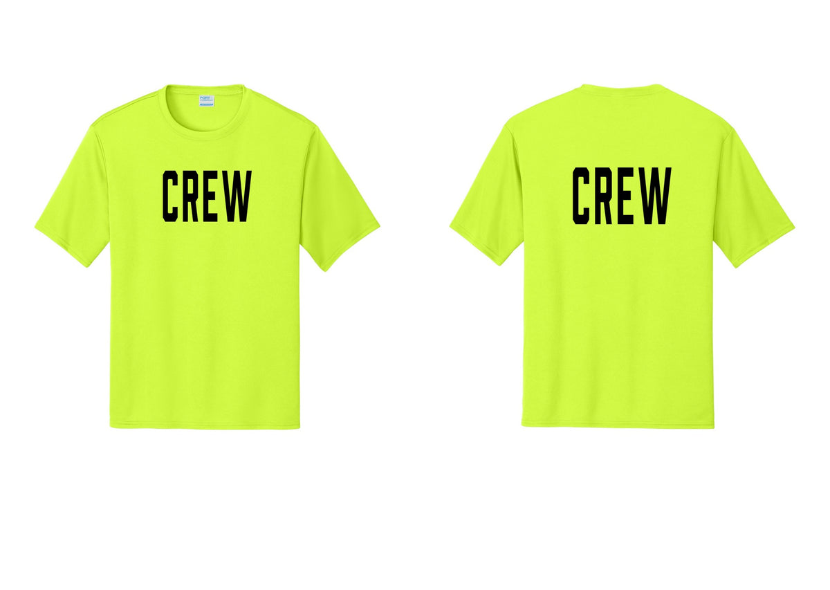 NYC Factory Crew Performance T-Shirt for Event Staff & Production Teams (Classic) - Front + Back - Neon Yellow