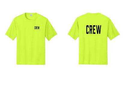 NYC Factory Crew Performance T-Shirt for Event Staff & Production Teams (Classic) - Chest + Back - Neon Yellow