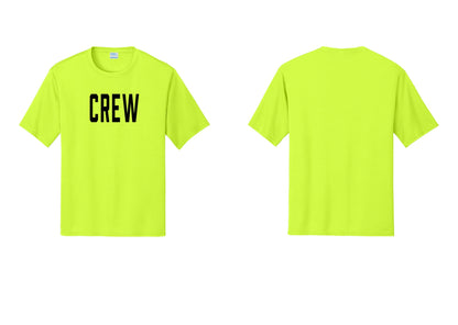 NYC Factory Crew Performance T-Shirt for Event Staff & Production Teams (Classic) - Front Only - Neon Yellow
