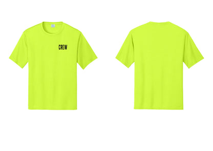 NYC Factory Crew Performance T-Shirt for Event Staff & Production Teams (Classic) - Chest Only - Neon Yellow