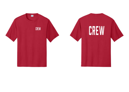NYC Factory Crew Performance T-Shirt for Event Staff & Production Teams (Classic) - Chest + Back - Red