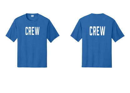 NYC Factory Crew Performance T-Shirt for Event Staff & Production Teams (Classic) - Front + Back - Royal