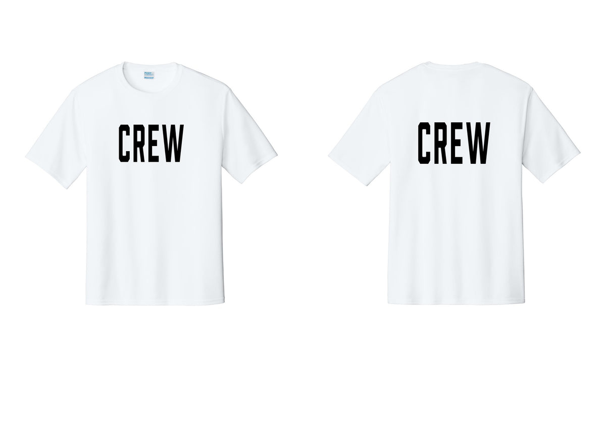 NYC Factory Crew Performance T-Shirt for Event Staff & Production Teams (Classic) - Front + Back - White
