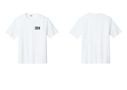 NYC Factory Crew Performance T-Shirt for Event Staff & Production Teams (Classic) - Chest Only - White