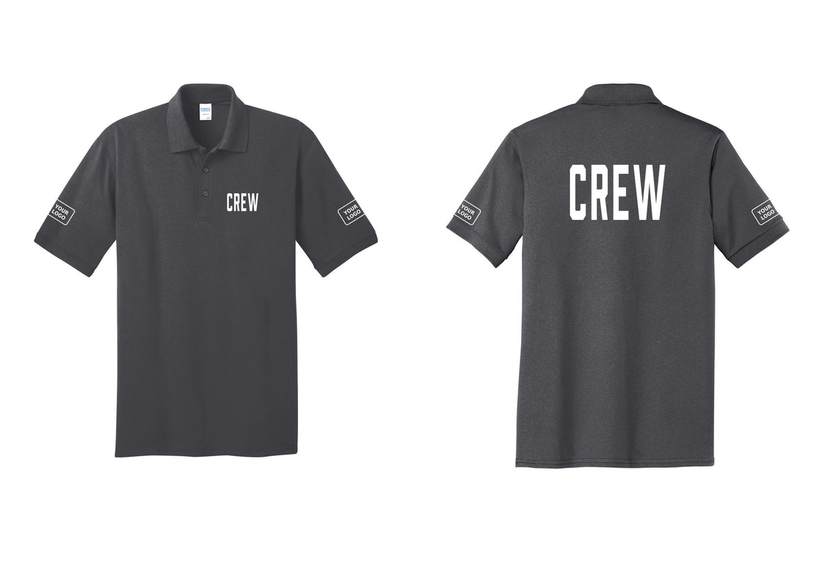 NYC Factory Custom Work Crew Uniform Polo Shirt with Your Logo (Classic) - Chest + Back + Your Logo Sleeves - Charcoal