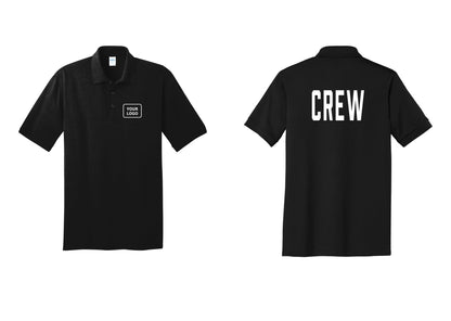 NYC Factory Custom Work Crew Uniform Polo Shirt with Your Logo (Classic) - Your Logo + Back - Black
