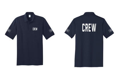 NYC Factory Custom Work Crew Uniform Polo Shirt with Your Logo (Classic) - Chest + Back + Your Logo Sleeves - Navy