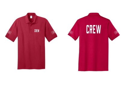 NYC Factory Custom Work Crew Uniform Polo Shirt with Your Logo (Classic) - Chest + Back + Your Logo Sleeves - Red
