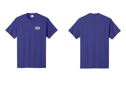 NYC Factory Crew T-Shirt, Condensed Lettering - Chest Only - Purple