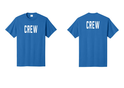 NYC Factory Crew T-Shirt, Condensed Lettering - Front + Back - Royal
