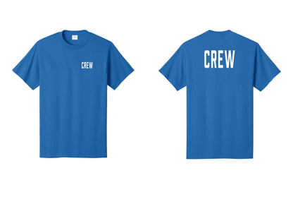 NYC Factory Crew T-Shirt, Condensed Lettering - Chest + Back - Royal