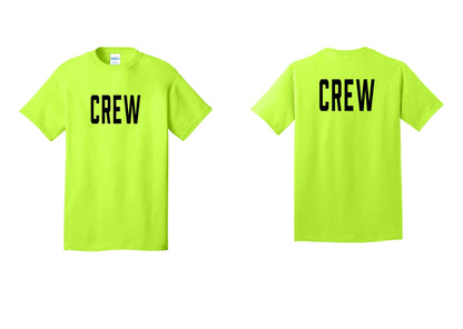 NYC Factory Crew T-Shirt for Event Staff & Production Teams (Classic) - Front + Back - Safety Green