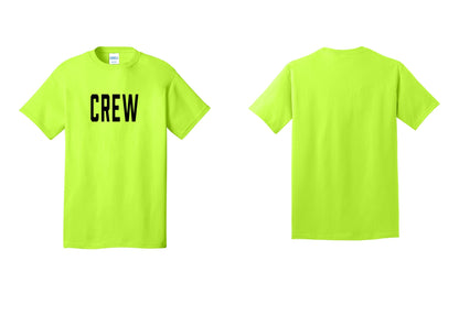 NYC Factory Crew T-Shirt, Condensed Lettering - Front Only - Safety Green