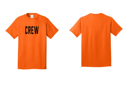 NYC Factory Crew T-Shirt, Condensed Lettering - Front Only - Safety Orange