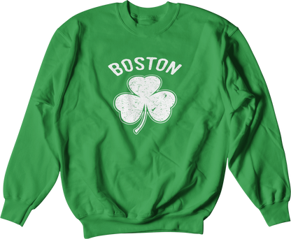 Irish Boston Crewneck Sweatshirt - Shamrock - St. Paddy's Day Adult Unisex & Kids