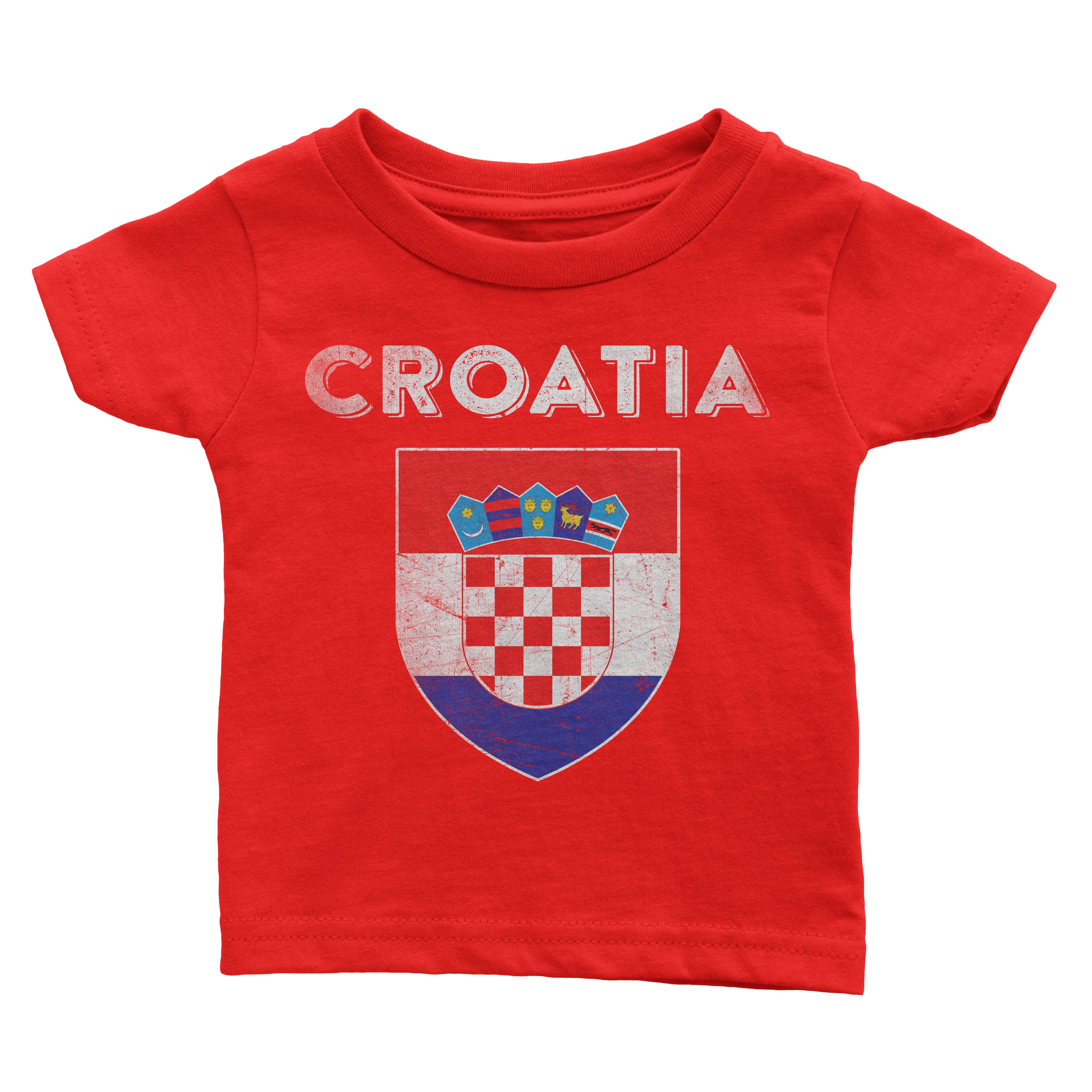 Croatia Flag Tee T-Shirt Kids Distressed Retro II Shirt - NYC Factory