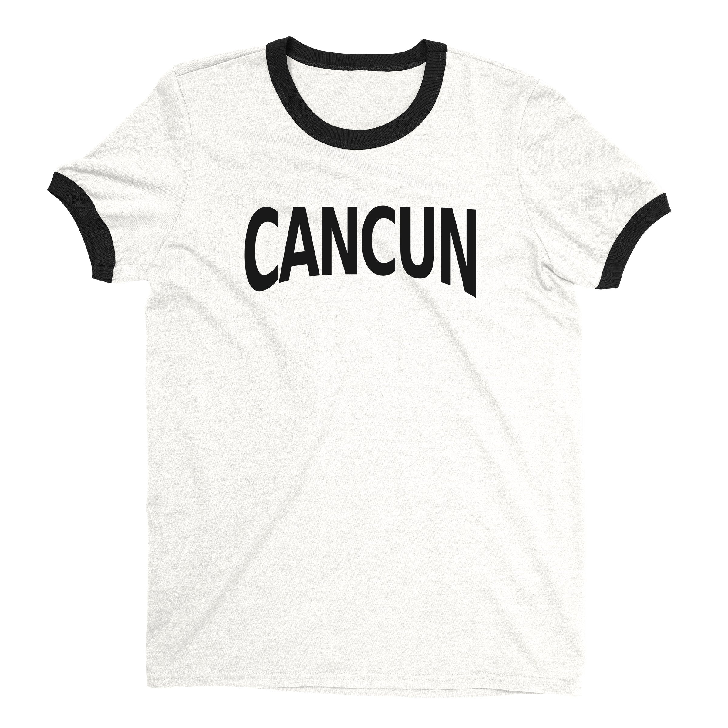 Cancún Ringer Tee — White