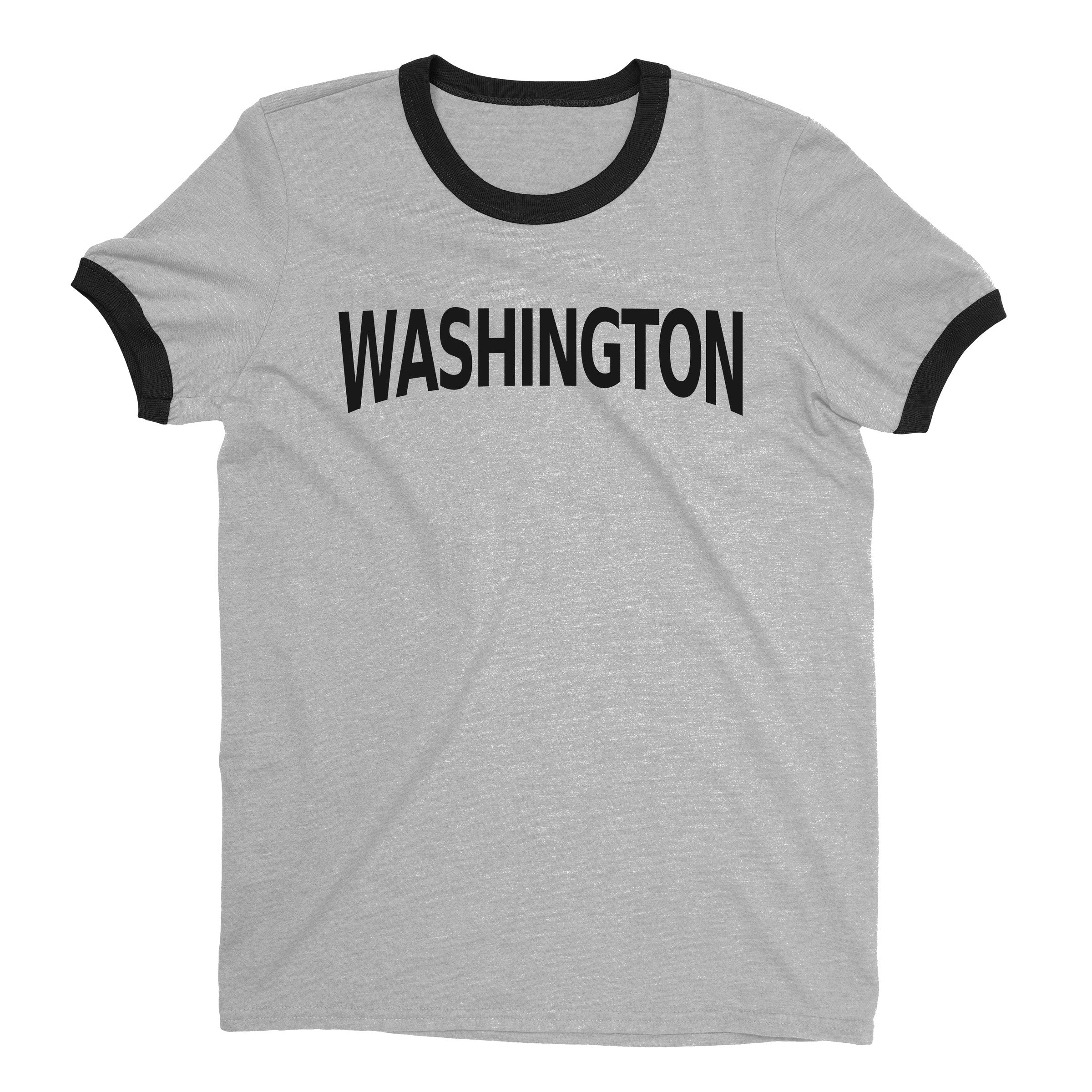 Washington DC Ringer Tee — Heather Gray