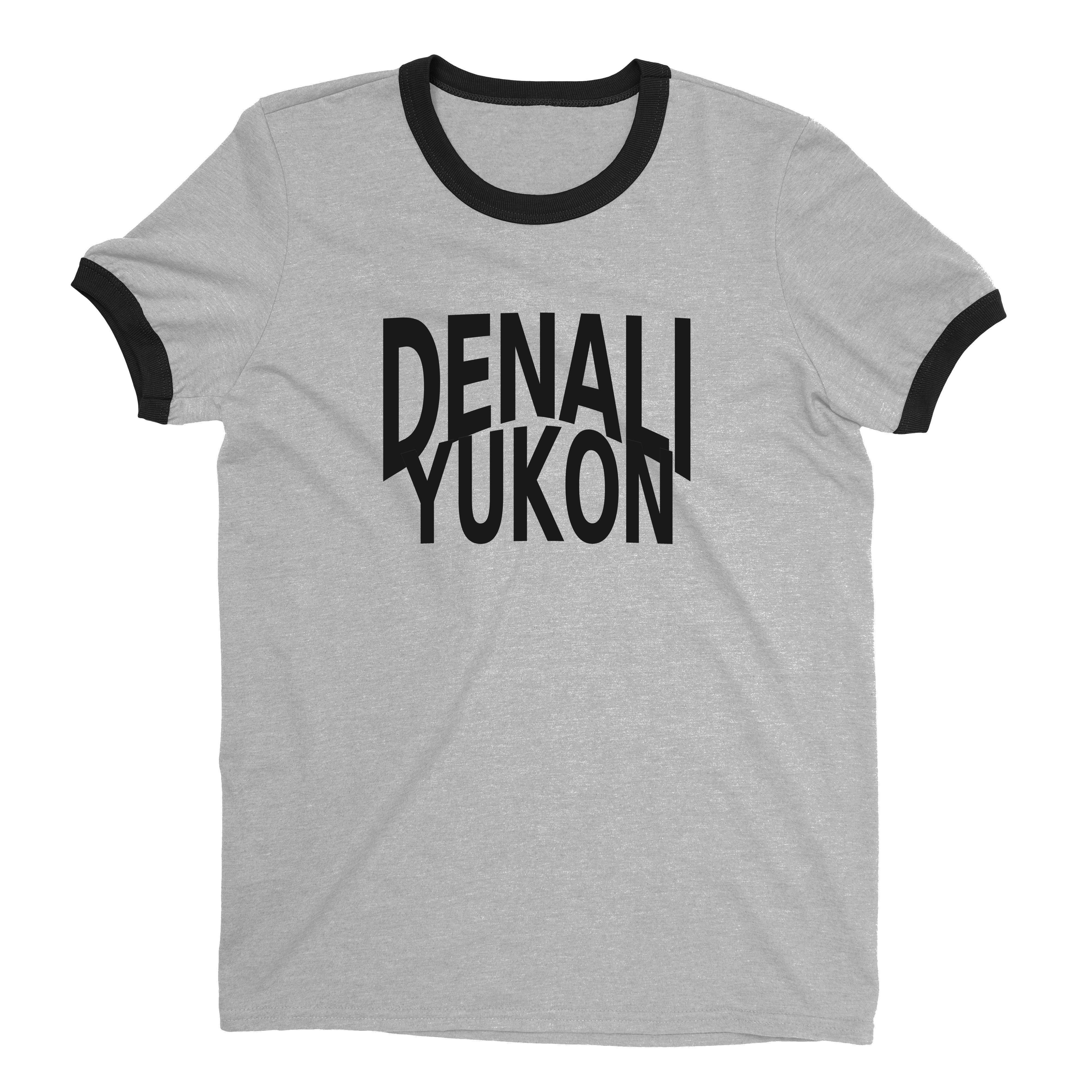 Denali National Park Ringer Tee Retro Style Men's T-Shirt - NYC Factory - Heather Gray