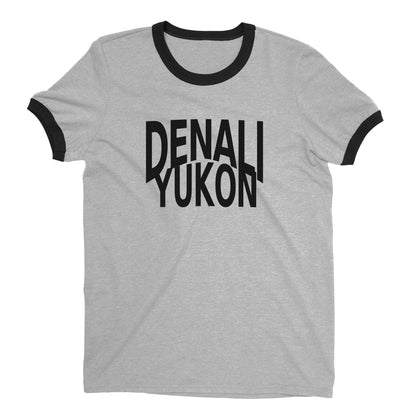 Denali National Park Ringer Tee Retro Style Men's T-Shirt - NYC Factory - Heather Gray