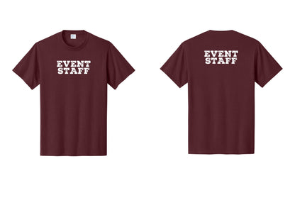 NYC Factory Event Staff T-Shirt - Front + Back - Athletic Maroon