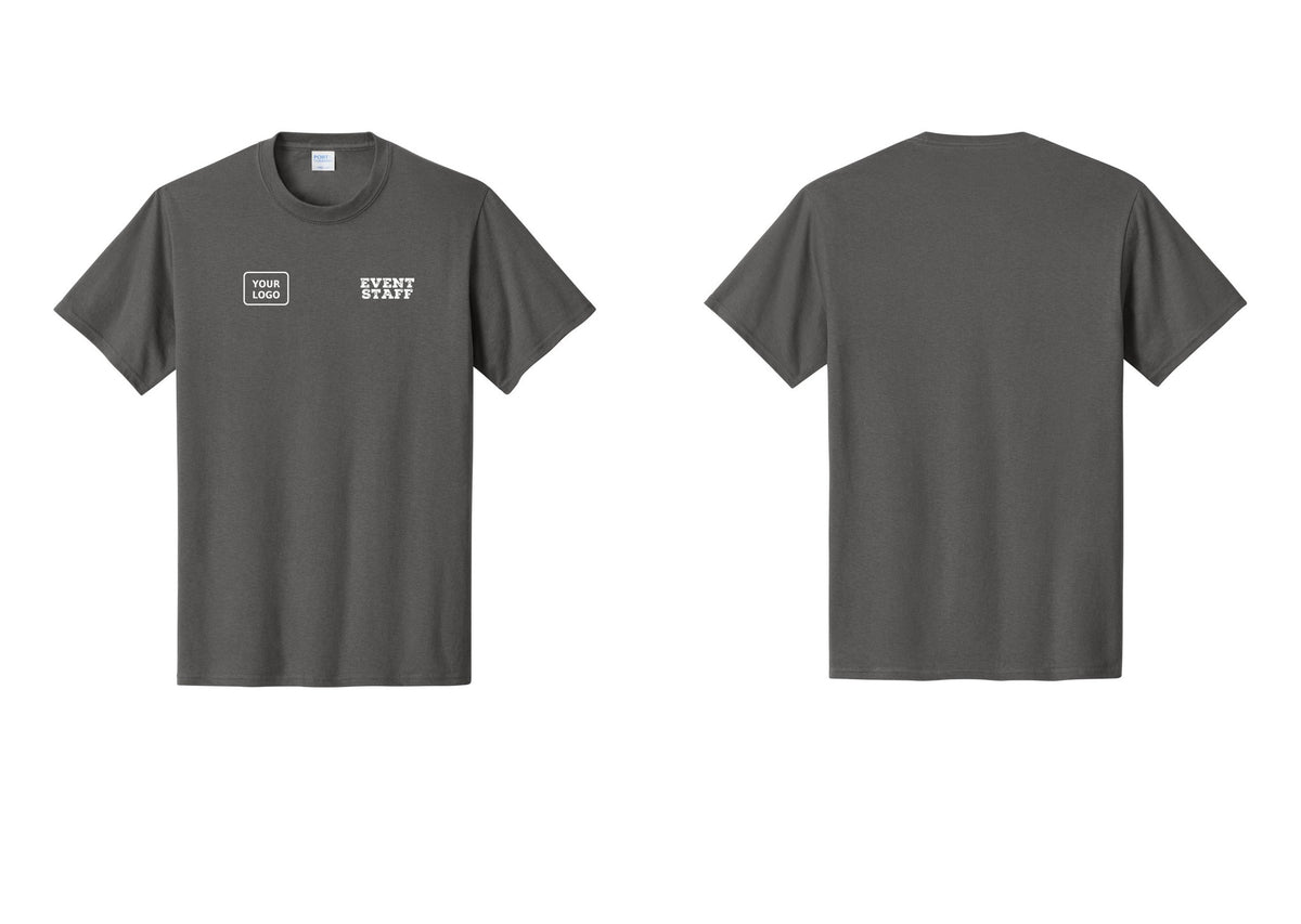 NYC Factory Custom Logo Event Staff T-Shirt - EVENT STAFF + Your Logo - Charcoal