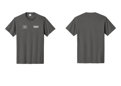NYC Factory Custom Logo Event Staff T-Shirt - EVENT STAFF + Your Logo - Charcoal