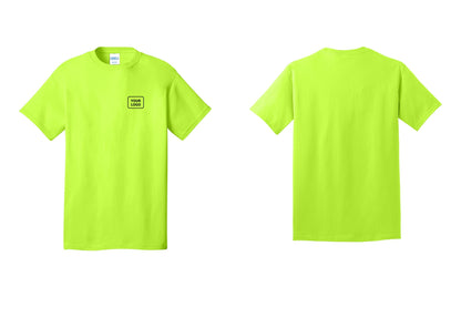 NYC Factory Custom Logo Event Staff T-Shirt - Your Logo Only - Safety Green