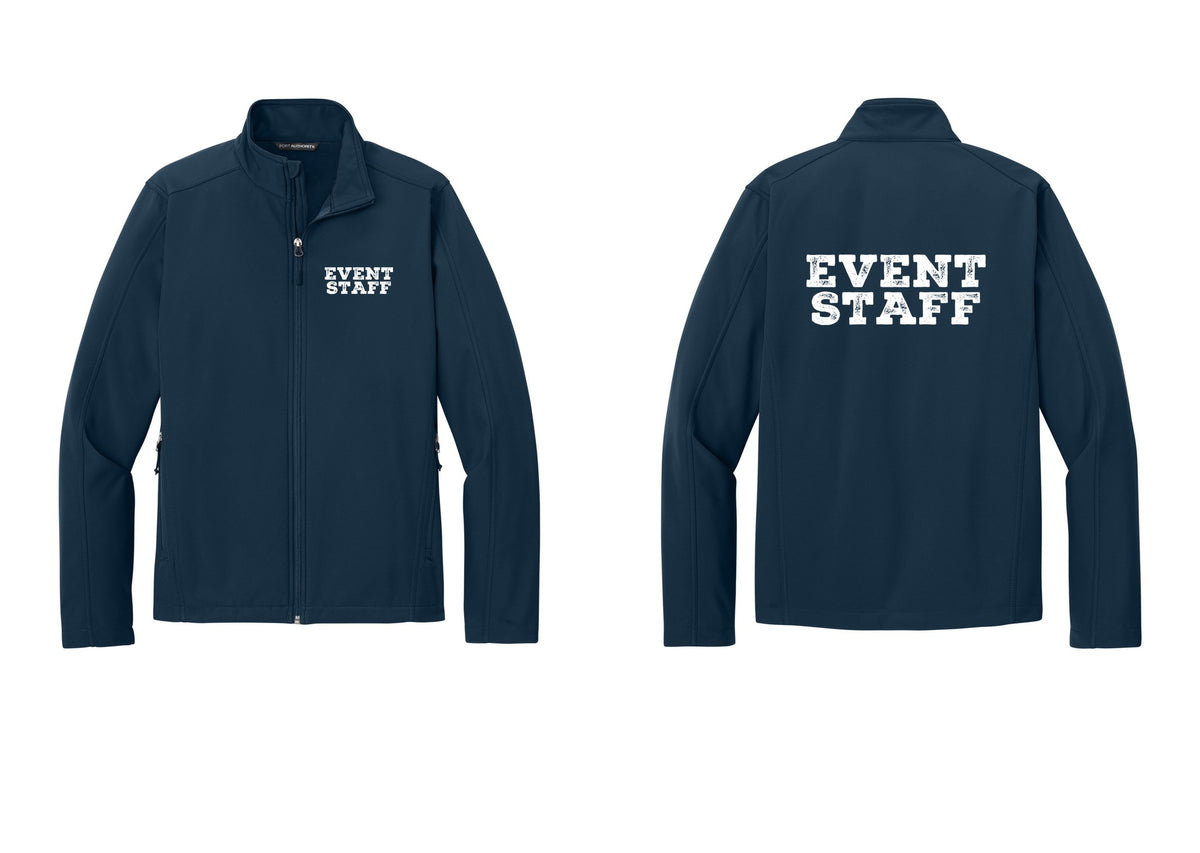 NYC Factory Event Staff Soft Shell Jacket (Rustic) - Chest + Back - Dress Blue Navy