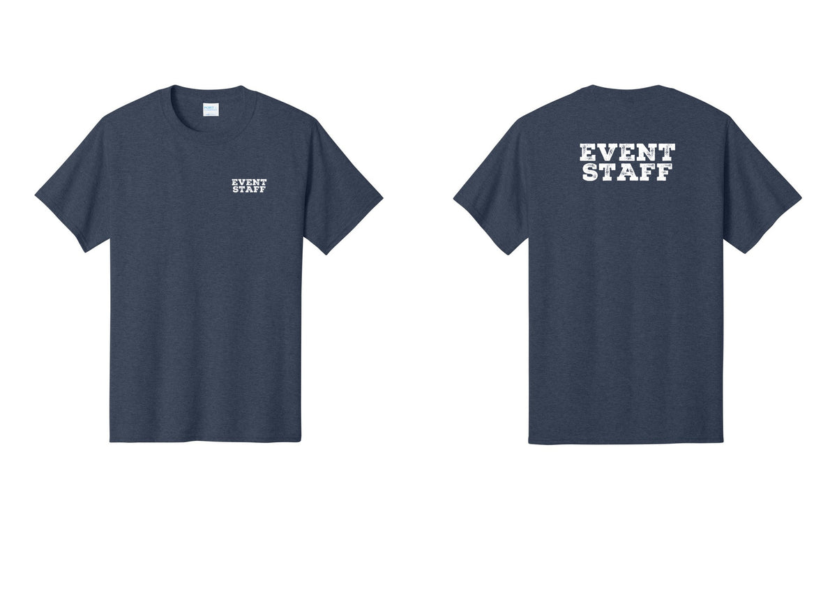 NYC Factory Event Staff T-Shirt - Chest + Back - Heather Navy